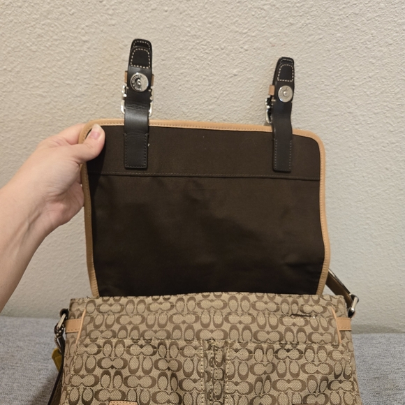 Coach Signature C Jacquard Messenger Satchel Bag F70283 - Picture 12 of 16